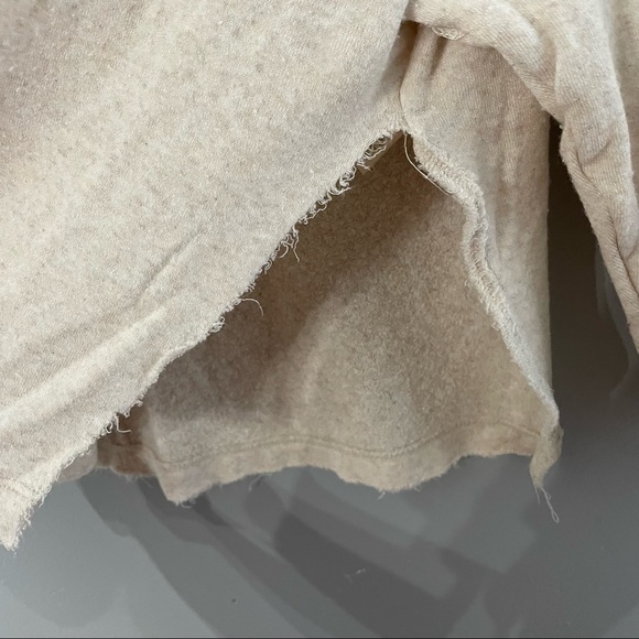 Free People Oatmeal wide neck Terry split side sweater - Picture 7 of 8